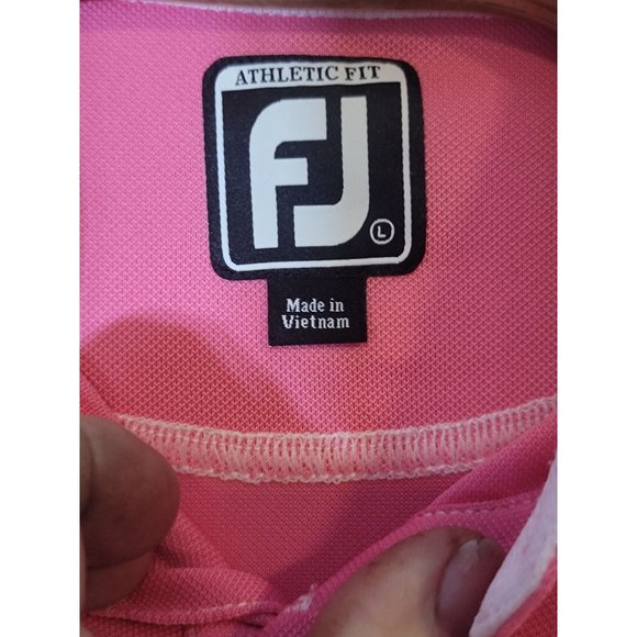 FootJoy Athletic Fit Short Sleeve Golf Polo Shirt Pink Men's Size Large - Picture 6 of 6
